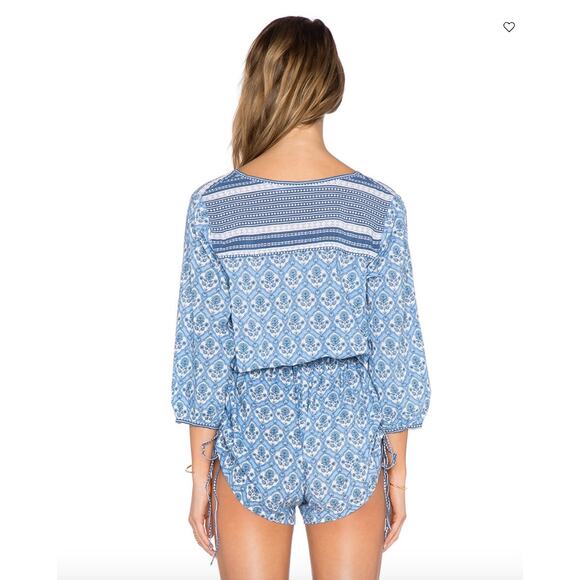 Faithfull The Brand Women's Blue Woodstock Playsuit Size Medium - Picture 3 of 13